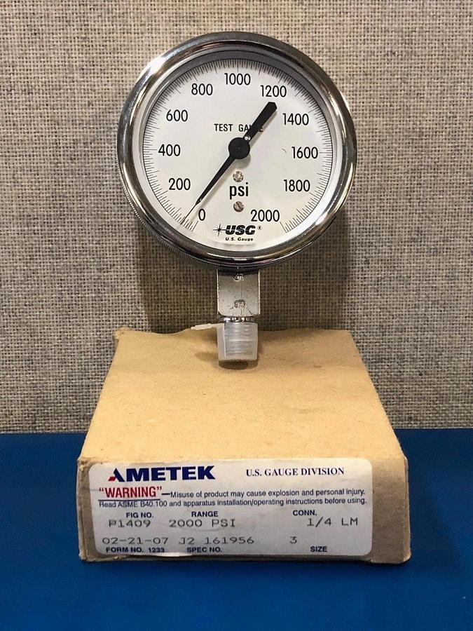 Used Ametek P1409 - Portable Test Gauge 2000 PSI