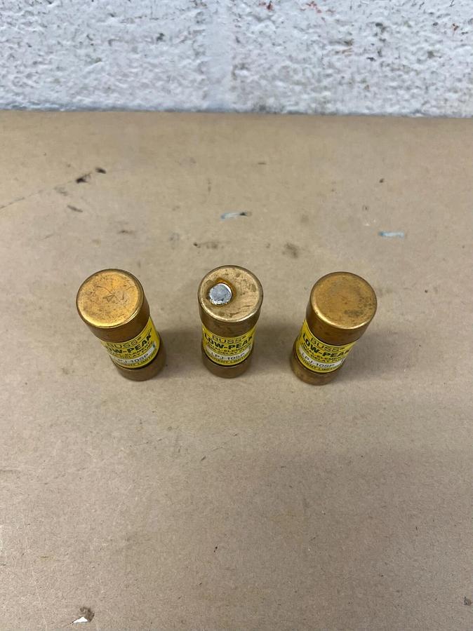 Used Buss LPJ-10SP Low-Peak Dual Element Time Delay Fuse - Lot of 3
