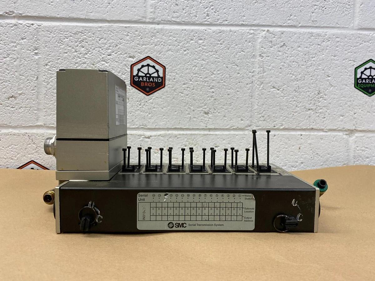 Used SMC IN313-DN1 Serial Interface Unit W/7 Valve Stations ( No Solenoid Valves)