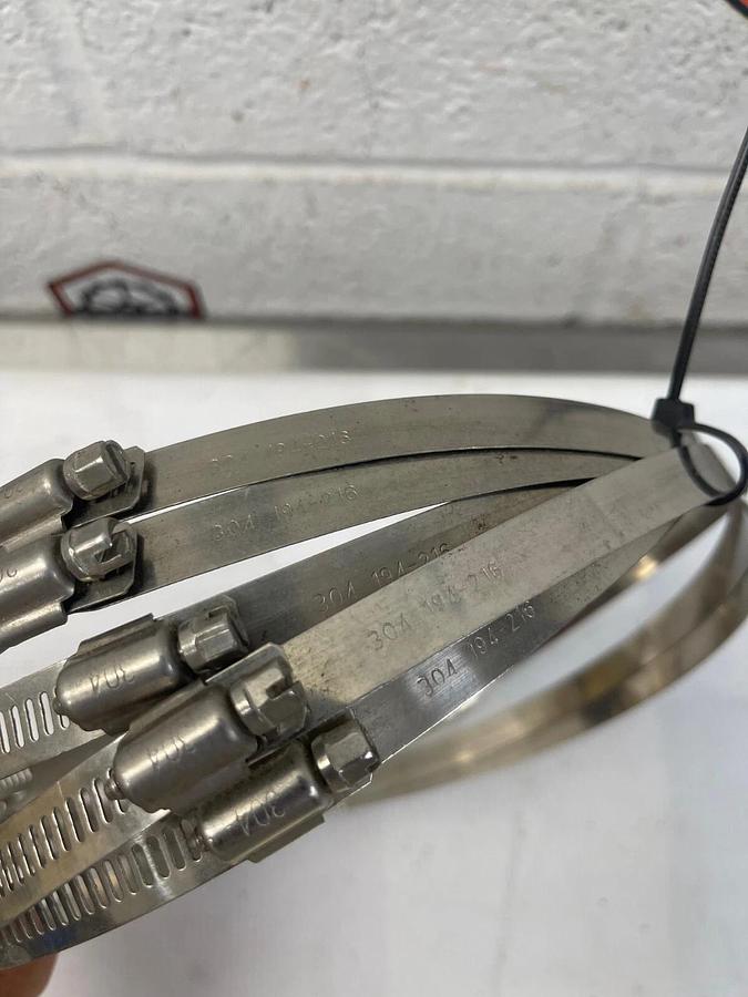 Used Hose Pipe Clip Clamps 304 194-216 (5 Count)