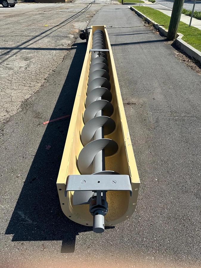Used Industrial Screw Conveyor 51’ L, 16” Stick, 17” Trough, 15-1/2” Flights, 7.5Hp