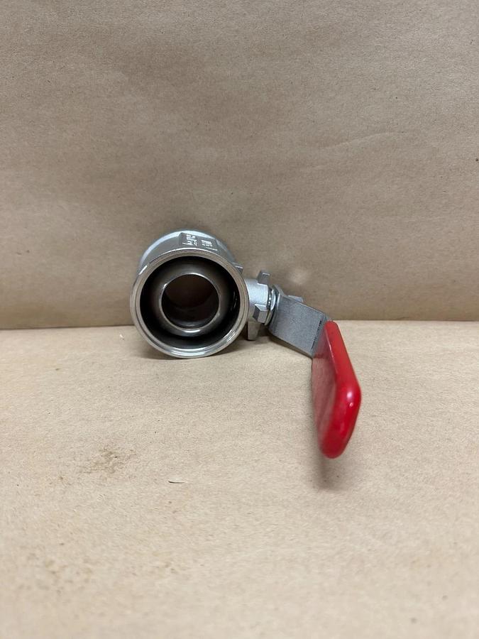 Used 1-1/4" Stainless Steel PN56 Threaded Full-Port Ball Valve (1.4401 SS)