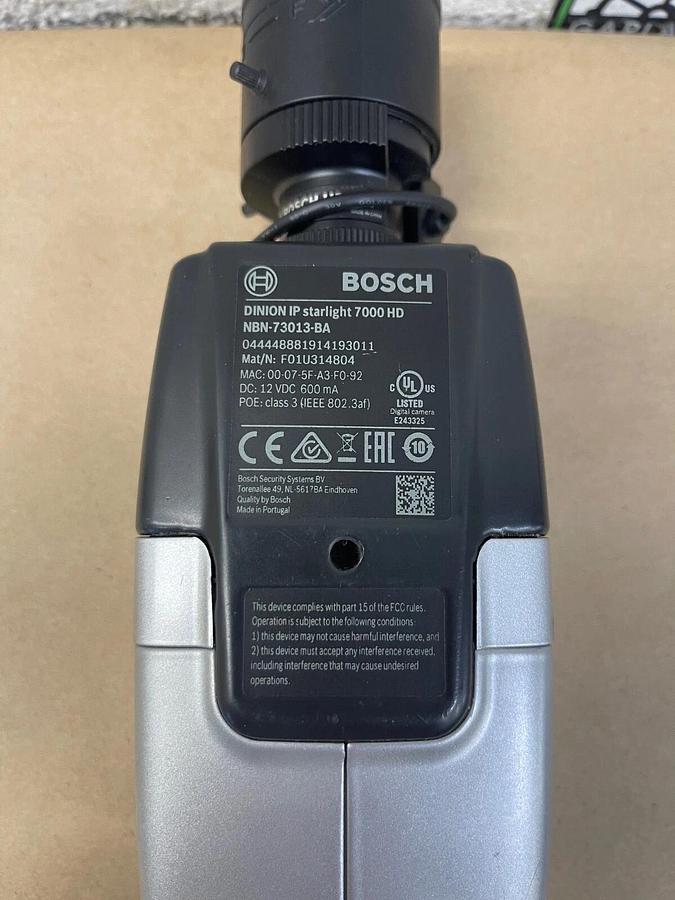Used Bosch NBN-73013-BA Dinion IP Starlight 7000 HD Box Camera 12VDC 600mA