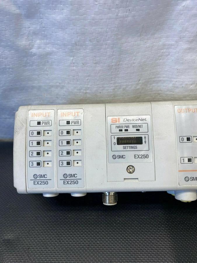 Used SMC EX250-SDN1 w EX250-IE3 (2 Count), EX9-OET1 (4 Count) and VQ2401N-5B