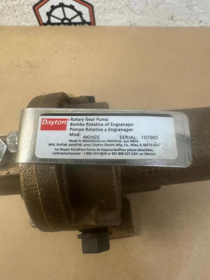 Dayton 4KHG5 Rotary Gear Pump Head 1/4" 1/4HP