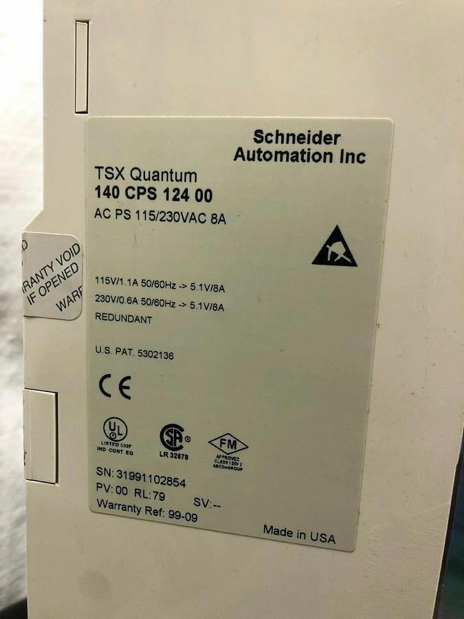 Used Schneider Electric 140-CPA-123-00, TSX Quantum AC Power Supply
