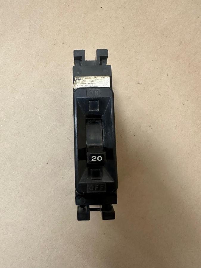 Used Federal Pacific Electric Company NEF 20A Single Pole Circuit Breaker