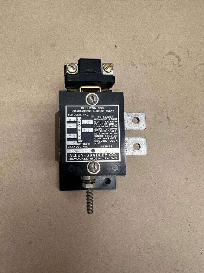Used Allen Bradley 809-A03E Instantaneous Current Relay