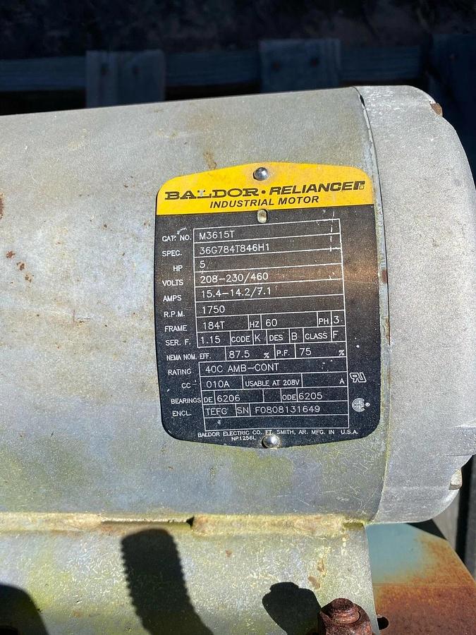 Used Rader 20x20 ESW Rotary Airlock, 5HP Baldor Motor, TXT4B Dodge Gearbox S/N MD5384