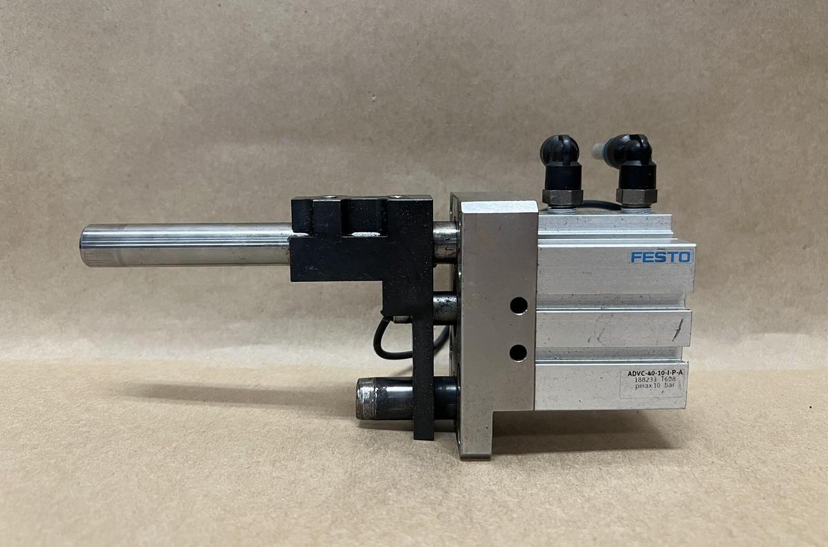 Used Festo ADVC-40-10-I-P-A Pneumatic Cylinder w/ Guided Thruster