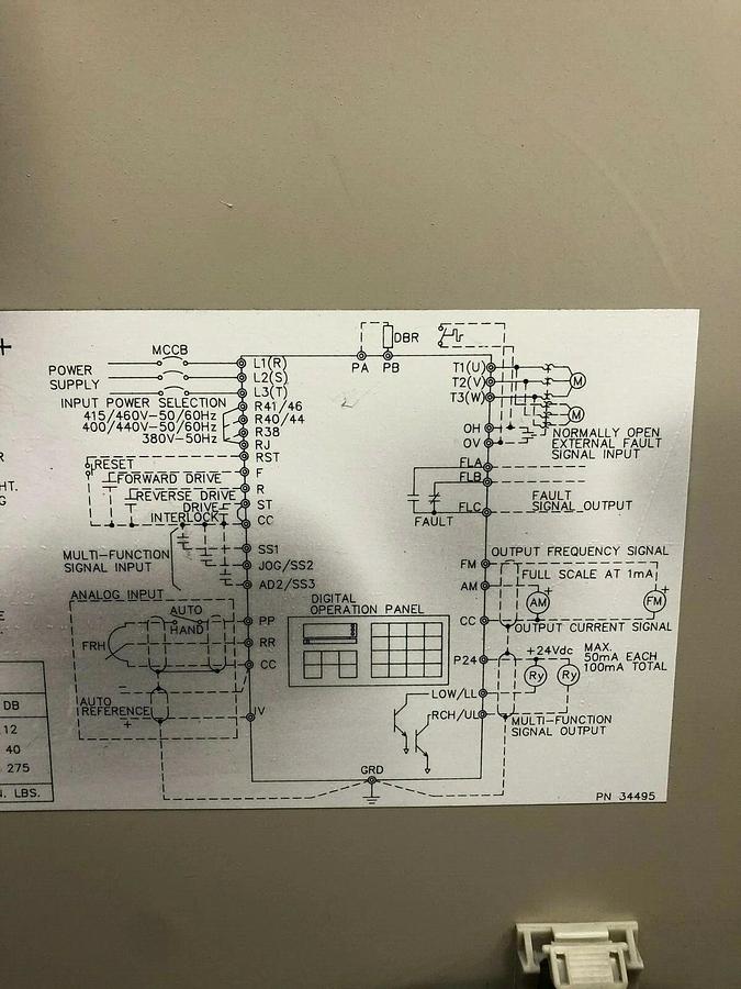 Used Toshiba Tosvert-130G2+ Transistor Inverter, 40 HP, 460 Volts