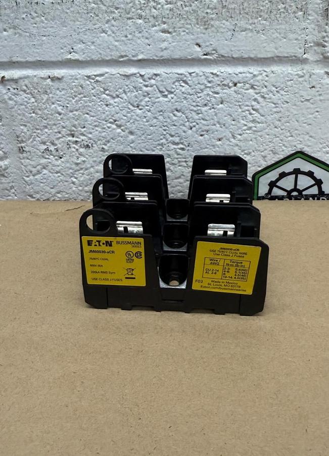 Used Eaton Bussmann JM60030-xCR Fuse Block, 600V, 30A
