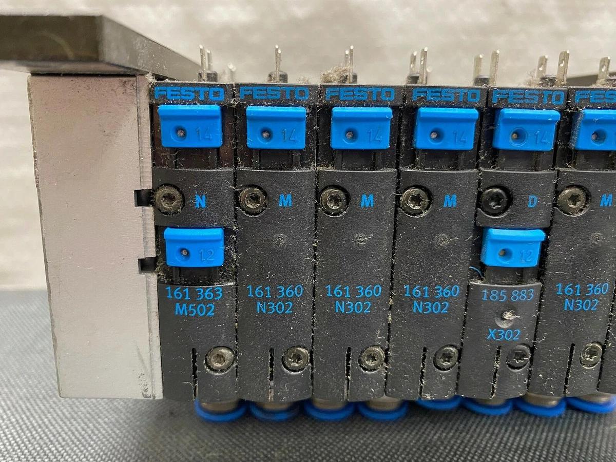 Used Festo CPV-14-VI Pnuematic Manifold with Solenoid Valves