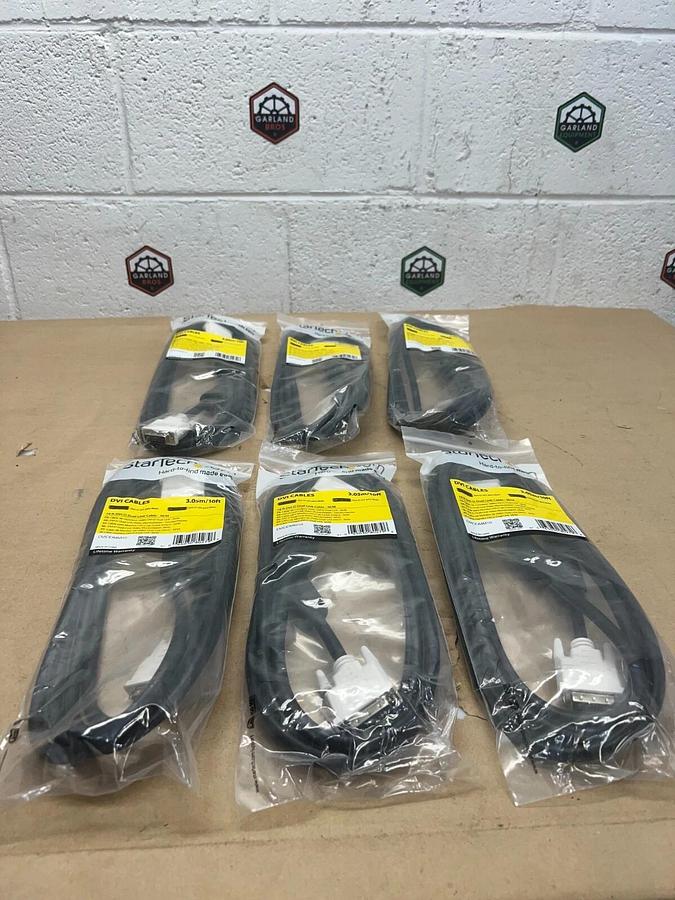 Used StarTech DVIDDMM10 3.05m/10ft DVI-D Dual Link Cable - Lot of 6