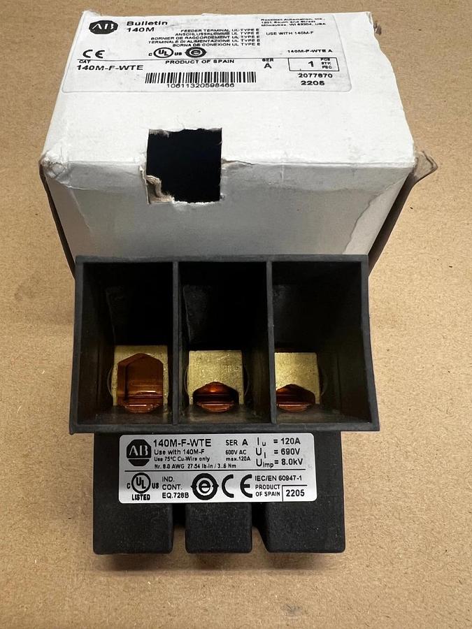 Used Allen Bradley 140M-F-WTE Feeder Terminal UL Type E