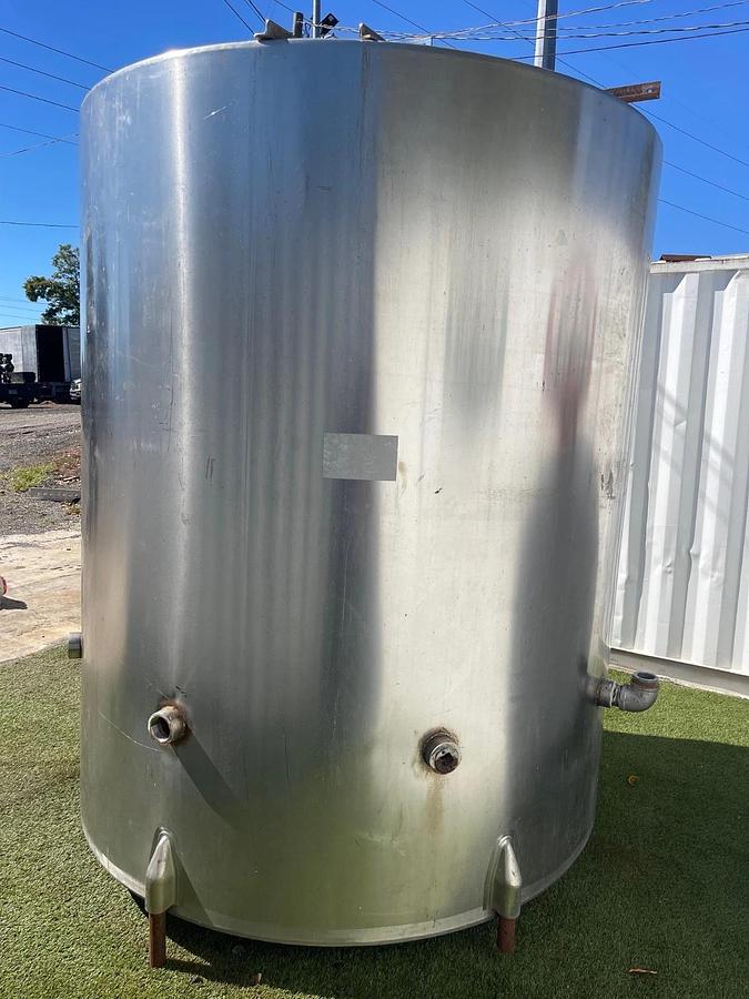 Used Process Equipment Corp 2000 Gallon Perma-San Stainless Steel Tank, Dia: 80”