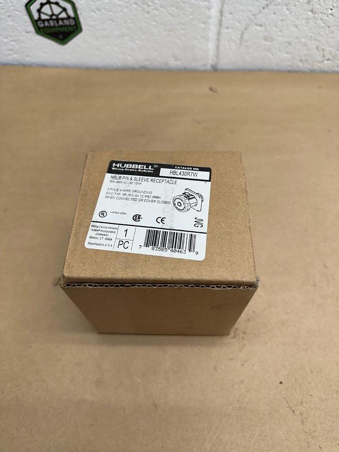Used Hubbell HBL430R7W Pin and Sleeve Receptacle *NEW*