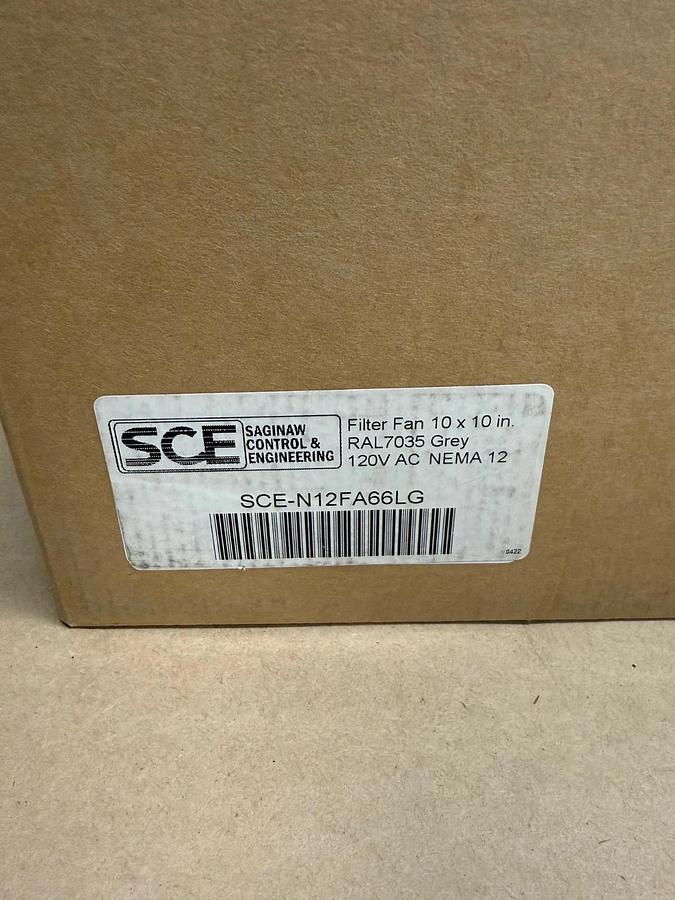 Used Saginaw Controls & Engineering (SCE) SCE-N12FA66LG Filter Fan 10"x10" *NEW*
