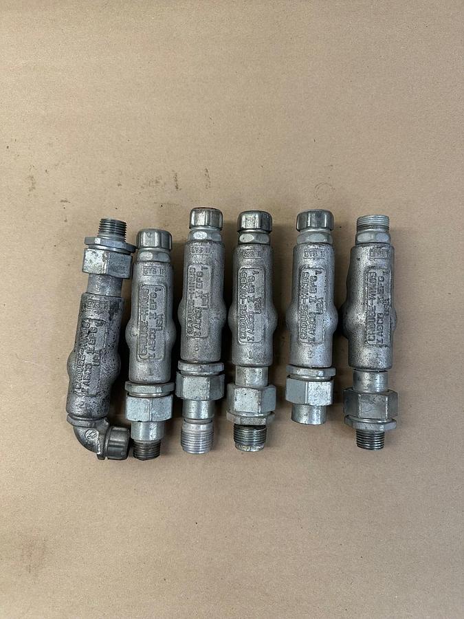 Used Crouse Hinds I ABCD II EFG Allotment of Conduits w/ Different Fittings, Lot of 6