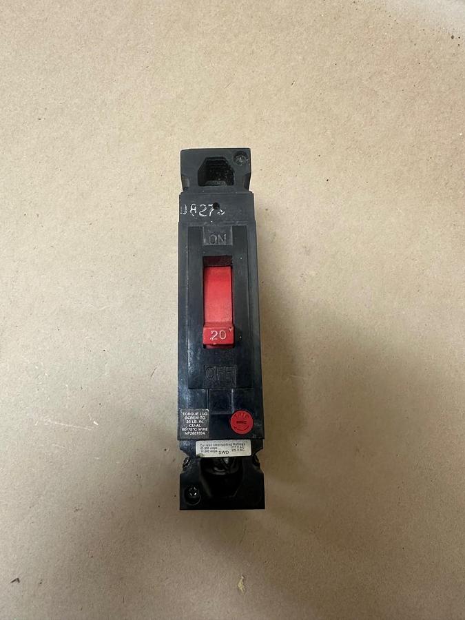 Used General Electric THED113020 20A 1 Pole Circuit Breaker
