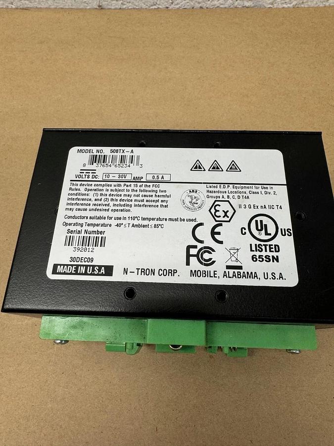 Used N-Tron 508TX-A 8 Port Ethernet Switch, 10-30V, 0.5A