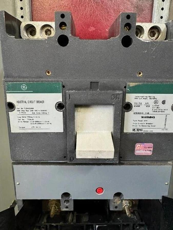 Used General Electric A-Series Panelboard AB643, GE TJD422400 400A Circuit Breaker
