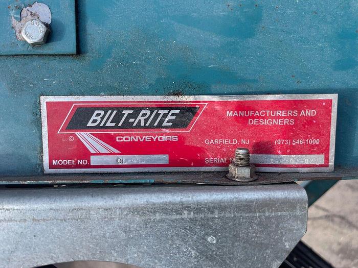Used Bilt-Rite CL-450 L Shape Incline Cleated Conveyor W:9” L:114”, 1/3Hp DC Motor