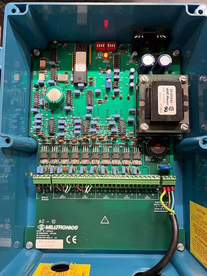 Used Milltronics AO-10 Analog Output Module P/N 24751444-02 (*Powers On*)