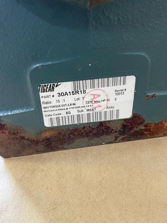 Dodge 30A15R18, Tigear Gear Reducer, 15:1 Ratio, 5 HP, 1750 RPM