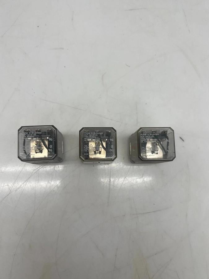 Used Potter & Brumfield KUP-14A15-120 120V Relay - Lot of 3