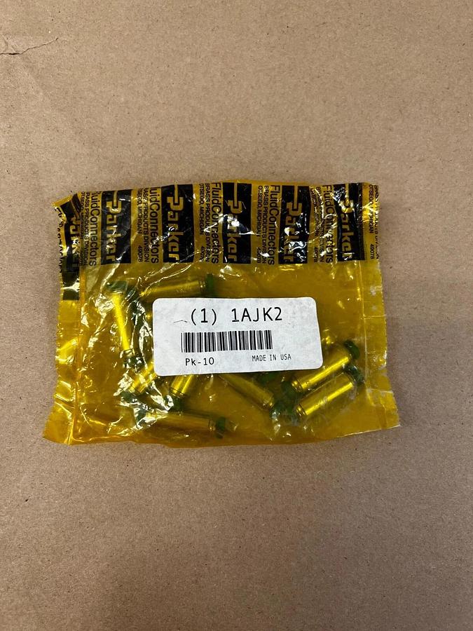 Used Parker 1AJK2 (Pack of 10) Brass Fluid Connector - Lot of 2