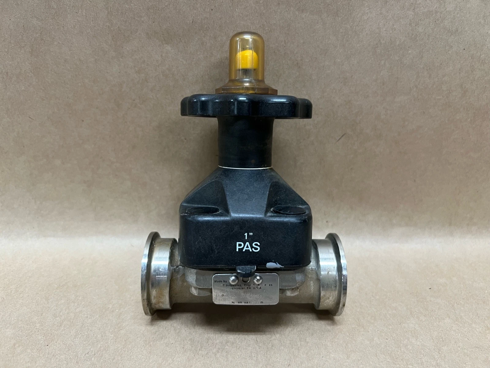Used ITT 1-F-419-6-16-963S Pure-Flo, 1" Diaphragm Valve, 316L