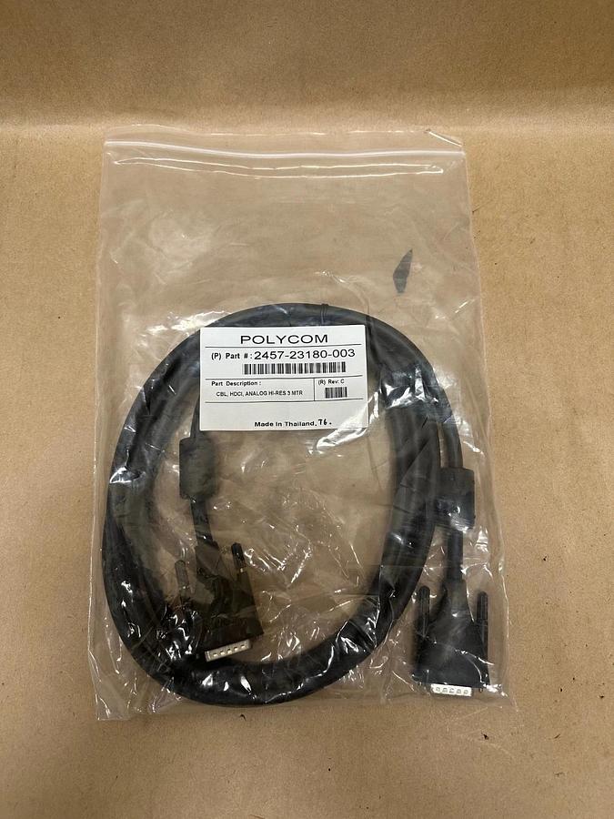 Used POLYCOM 2457-23180-003 CBL,HDCI, ANALOG 3 MTR Cable