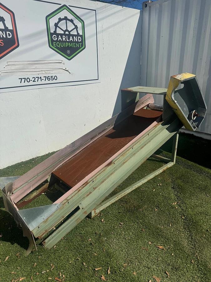 Used Conveyor Belt W:24” L:8’ Inclined Conveyor w/ Magnetic Takeup Pulley