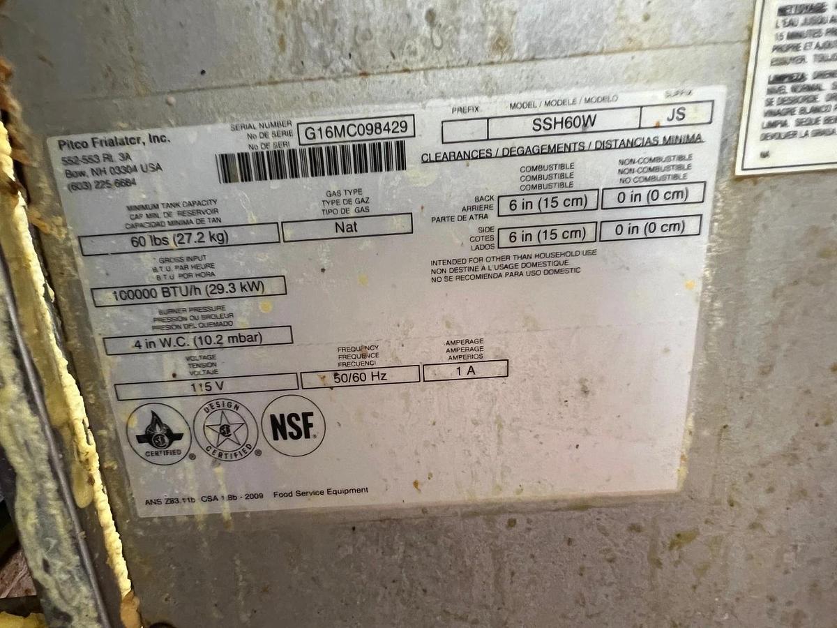 Used Pitco SSH60W Fryer