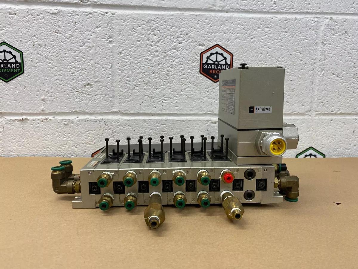 Used SMC IN313-DN1-B Serial Interface Unit w/6 Valve Stations ( No Solenoid Valves)