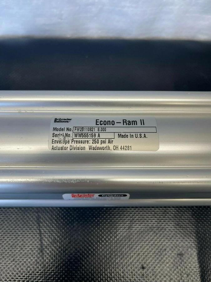 Used Schrader Bellows FW2B110821 8.000, Econo-Ram II, Pneumatic Cylinder