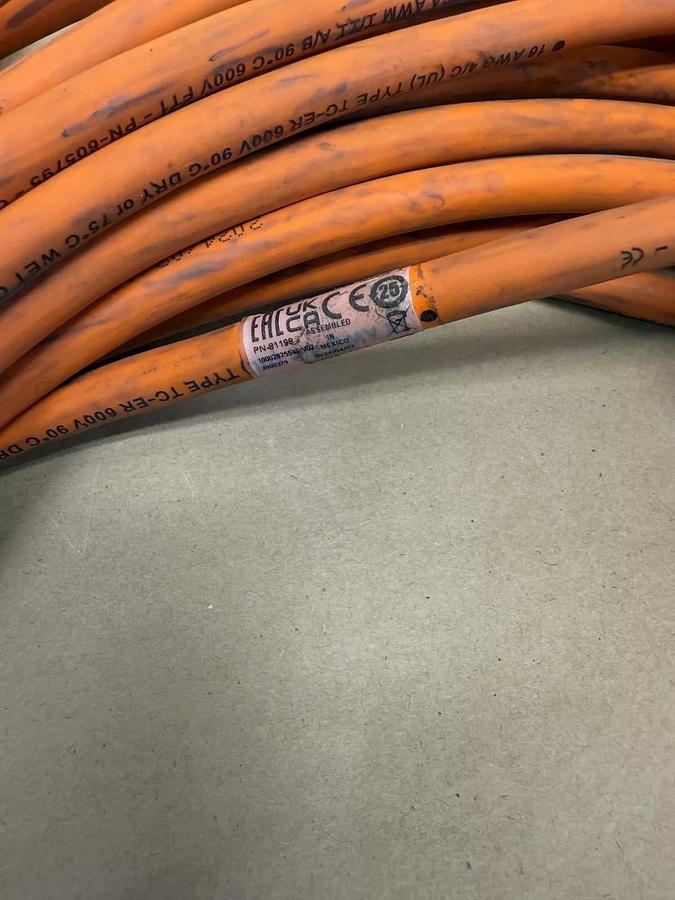 Used Allen-Bradley 2090-CPWM7DF-16AA25 Power/Feedback Cable, Ser A, 16 AWG, 22m