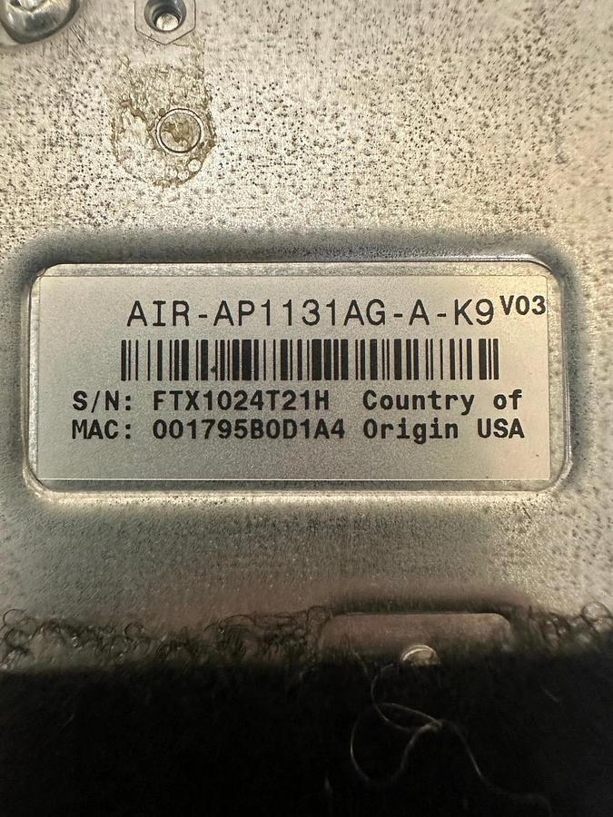 Used Cisco AIR-AP1131AG-A-K9 AIRONET Wireless Access Point - Lot of 4