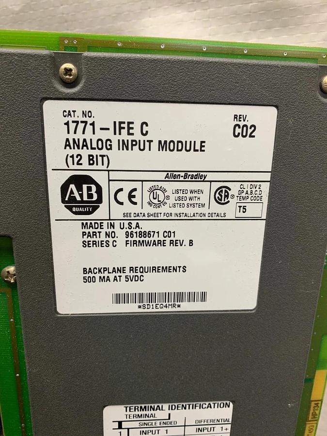 Used Allen Bradley 1771-IFE C Analog Input Module