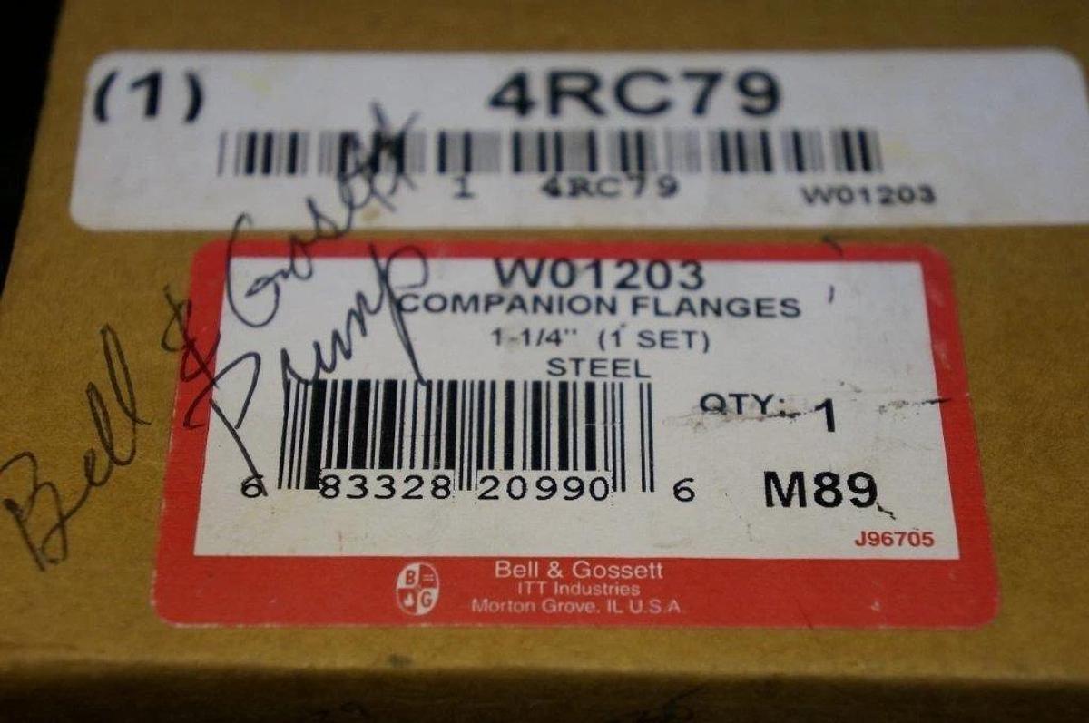 Used Bell & Gossett W01203 1.25” set Steel Companion Flanges