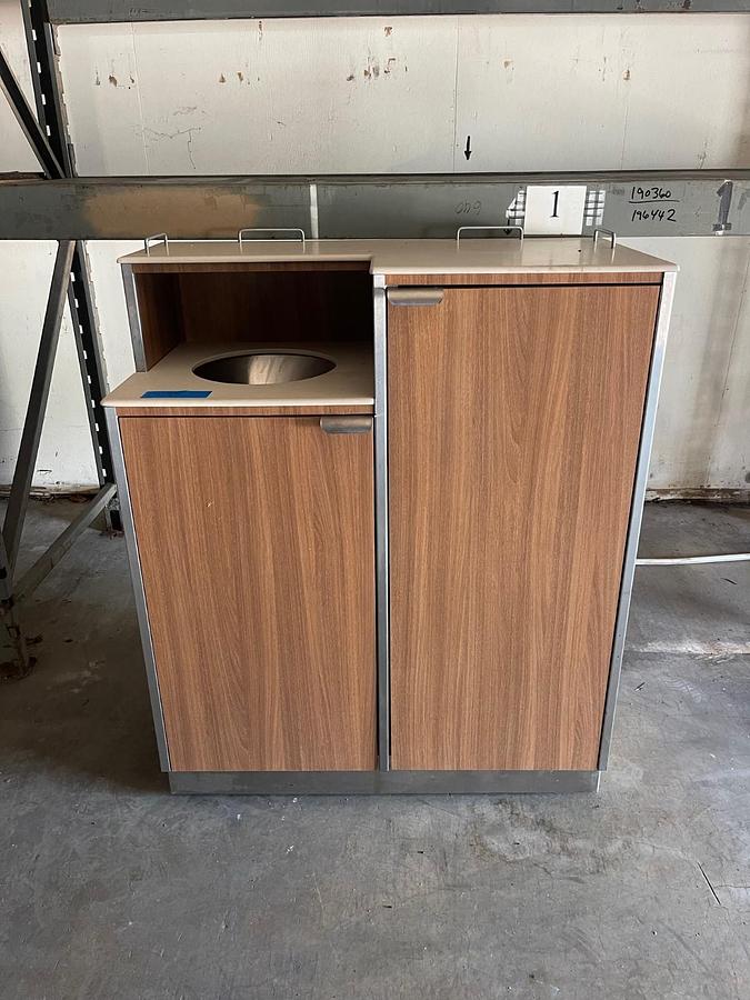 Used Custom Trash Rolling Cabinet