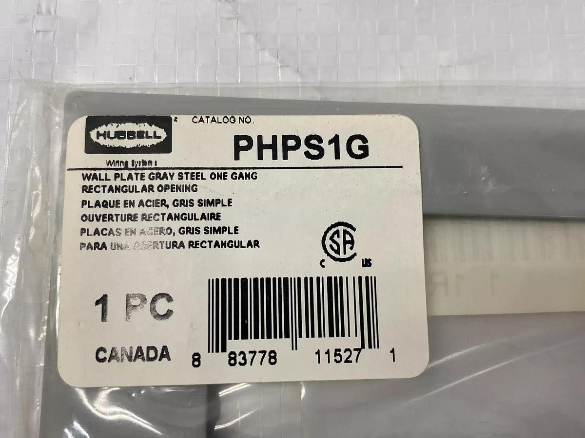 Hubbell PHPS1G Wall Plate Steel, Gray One Gang Rectangular Opening - Lot of 4