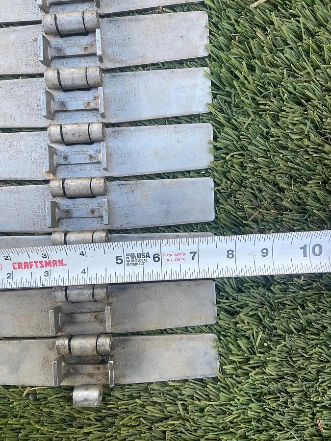 Used Rexnord SS881 BC82 Stainless Steel Side Flexing Tabletop Chain L:102", W:7.5"