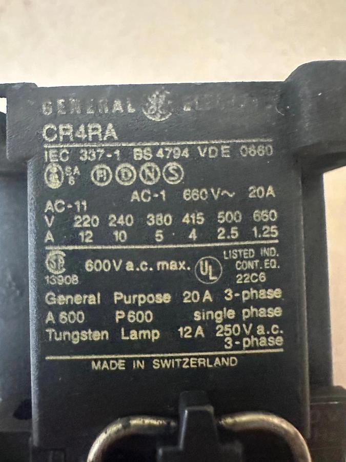 Used General Electric CR4RA Contactor