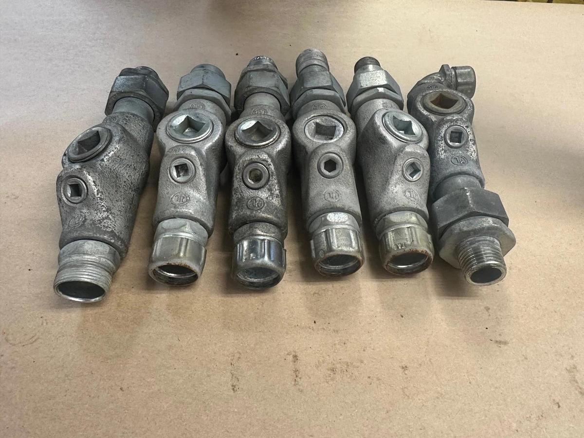 Used Crouse Hinds I ABCD II EFG Allotment of Conduits w/ Different Fittings, Lot of 6