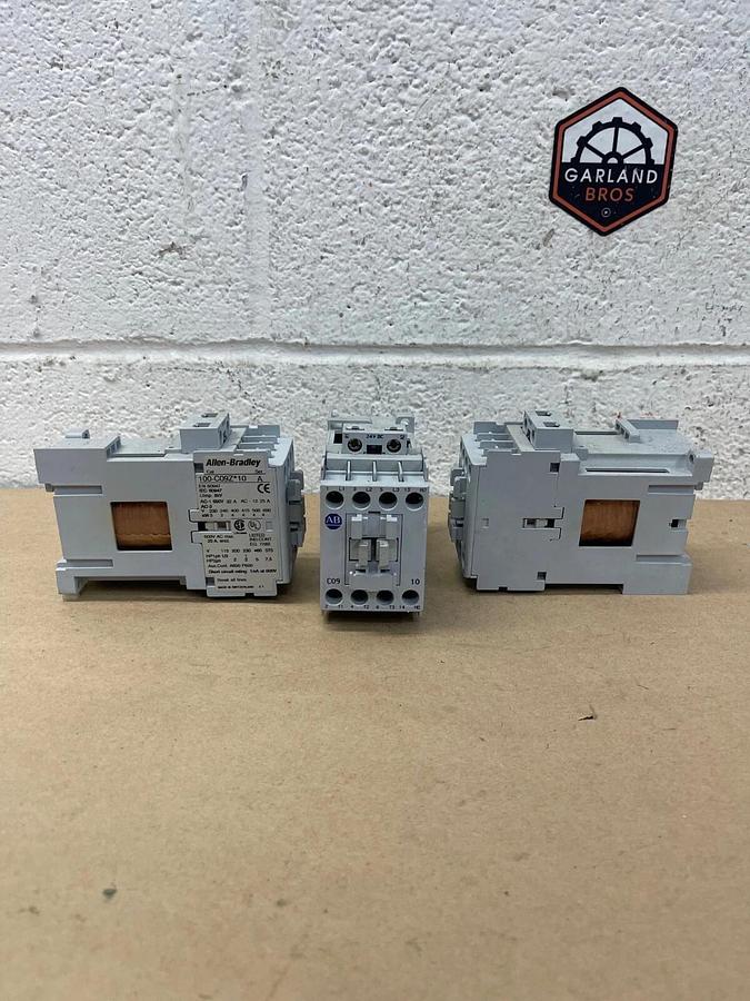Used Allen-Bradley 100-C09Z*10 Contactor Series A, 600 V, 25 A - Lot of 3