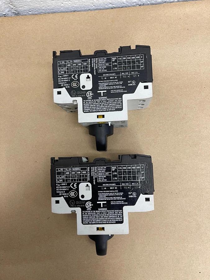 Used Eaton PKZM0-20 Motor Circuit Breaker, 3 Pole - Lot of 2