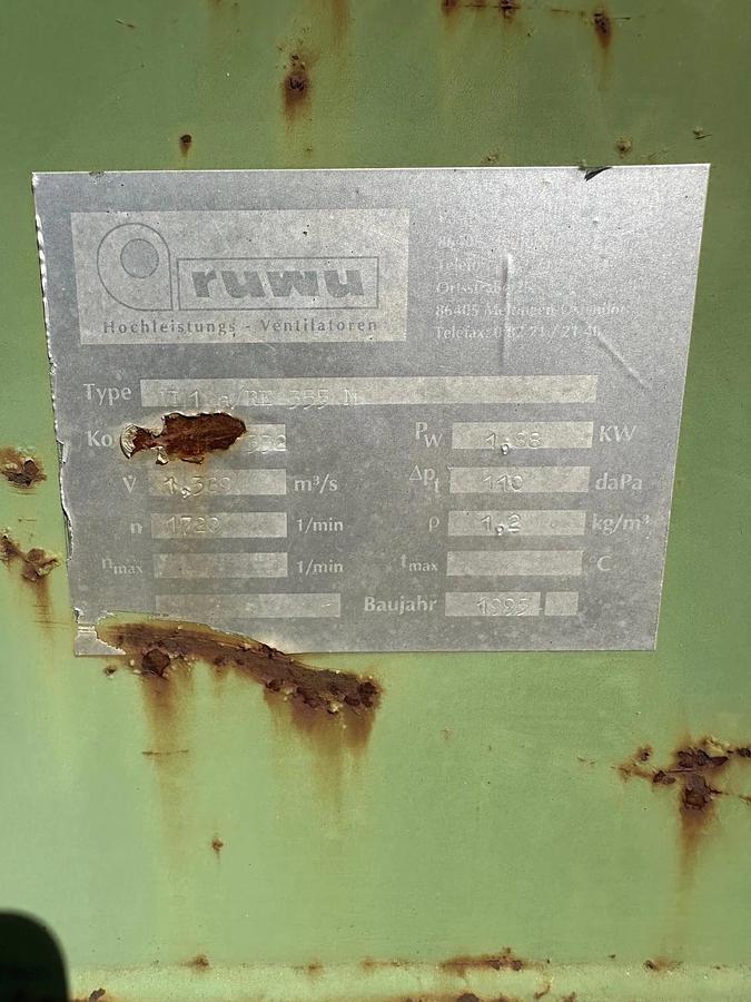 Used RUWU VM1Sa/ RE355M Bottom Horizontal CCW 270, 3.6Kw @ 1725RPM, 460V