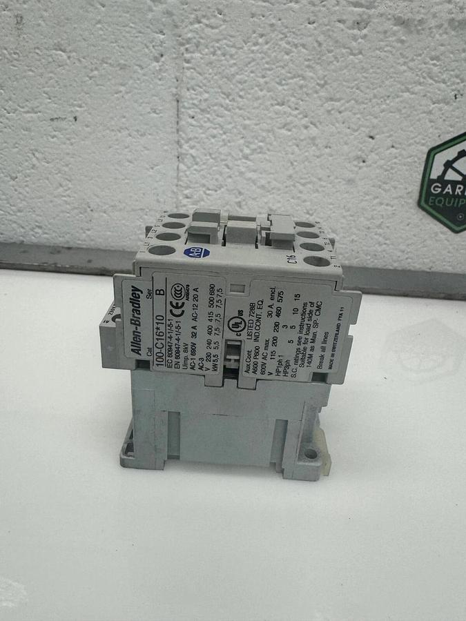 Used Allen Bradley 100-C16*10 Ser B, Contactor, 690 V, 32 A, 3 Hp, 8 Kv